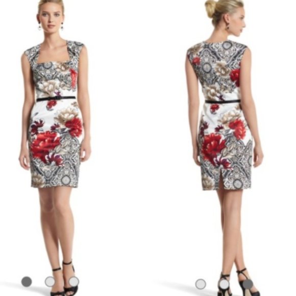 White House Black Market Dresses & Skirts - WHITE HOUSE BLACK MARKET | Floral Sheath Belted 6